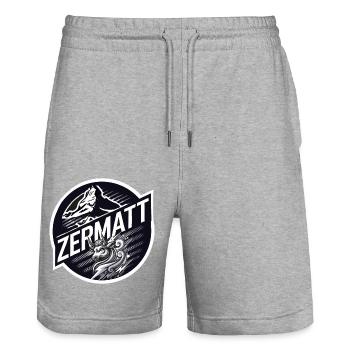 Zermatt, Eringerkuh, Eringer - Stanley/Stella Unisex Bio Joggingshorts Trainer  - Grau meliert - Vorne - Nik (191cm) & Marisol (170cm)
