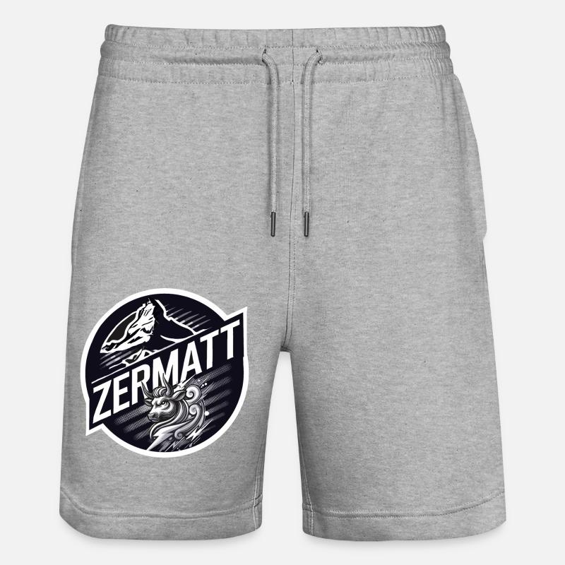 Zermatt, vache d'hérens,eringer - Short de jogging bio TRAINER Stanley/Stella unisexe - gris chiné