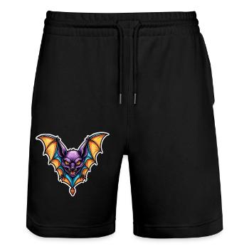 Fledermaus Neo Traditional - Stanley/Stella Unisex Bio Joggingshorts Trainer  - Schwarz - Vorne - Nik (191cm) & Marisol (170cm)