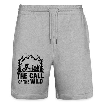 Mountain Bikers Mountain Biking Mountains Nature Outdoor - Stanley/Stella Trainer Unisex Organic Jogging Shorts - heather grey - Front - Nik (191cm) & Marisol (170cm)
