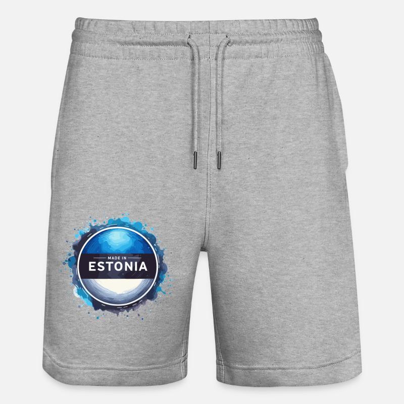 Made in Estland Geschenk - Stanley/Stella Unisex Bio Joggingshorts Trainer  - Grau meliert