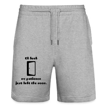 Oh look, my patience just left the room - Stanley/Stella Unisex Bio Joggingshorts Trainer  - Grau meliert - Vorne - Nik (191cm) & Marisol (170cm)