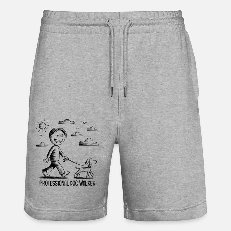 Promeneur de chiens professionnel - Short de jogging bio TRAINER Stanley/Stella unisexe - gris chiné