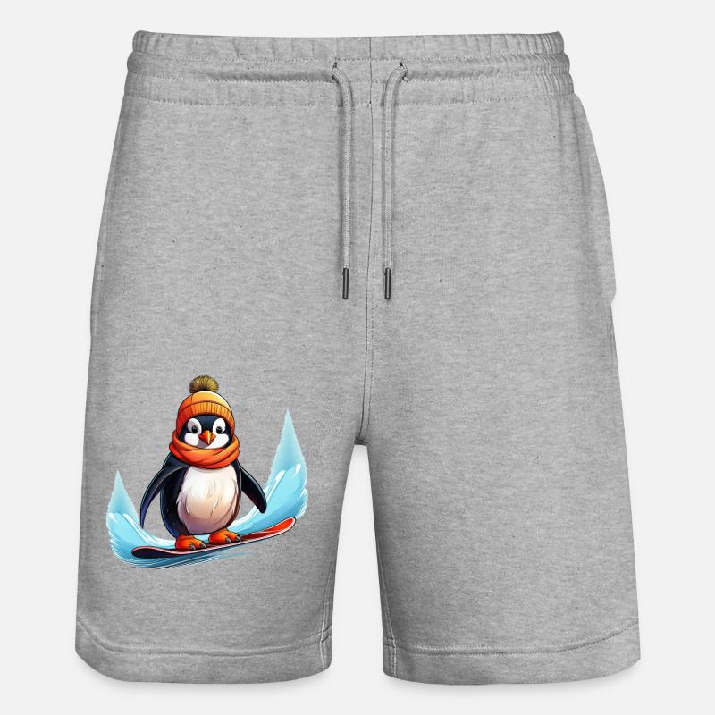 Pingouin Snowboard - Short de jogging bio TRAINER Stanley/Stella unisexe - gris chiné