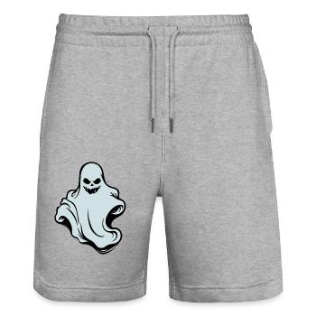 Der Geist - le fantôme - Short de jogging bio TRAINER Stanley/Stella unisexe - gris chiné - Devant - Nik (191cm) & Marisol (170cm)