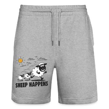 Funny Sheep Sheep Happens - Short de jogging bio TRAINER Stanley/Stella unisexe - gris chiné - Devant - Nik (191cm) & Marisol (170cm)