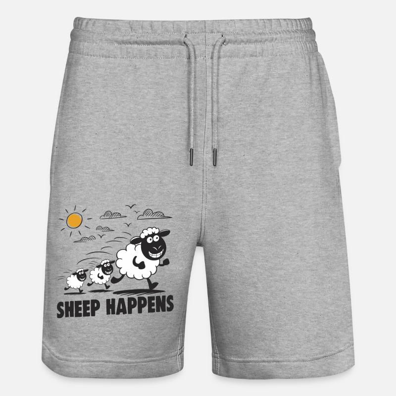 Funny Sheep Sheep Happens - Short de jogging bio TRAINER Stanley/Stella unisexe - gris chiné