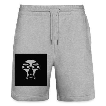 Wife Of King - Stanley/Stella Trainer Unisex Organic Jogging Shorts - heather grey - Front - Nik (191cm) & Marisol (170cm)