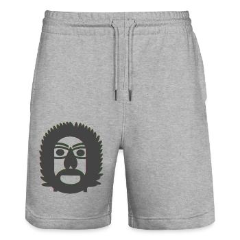 Homme bourru - Short de jogging bio TRAINER Stanley/Stella unisexe - gris chiné - Devant - Nik (191cm) & Marisol (170cm)