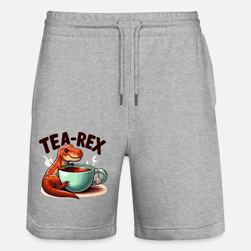 Tee Rex Tee-Rex Teetrinker Geschenk - Stanley/Stella Unisex Bio Joggingshorts Trainer  - Grau meliert
