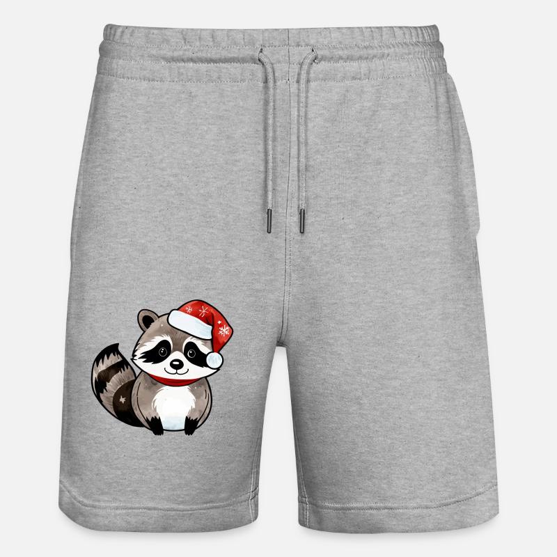 Raton laveur Noël Aquarelles - Short de jogging bio TRAINER Stanley/Stella unisexe - gris chiné