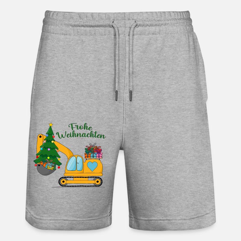 Excavatrice Joyeux Noël Jaune - Short de jogging bio TRAINER Stanley/Stella unisexe - gris chiné
