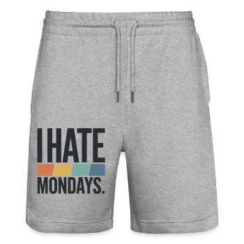 I Hate Mondays - Stanley/Stella Trainer Unisex Organic Jogging Shorts - heather grey - Front - Nik (191cm) & Marisol (170cm)