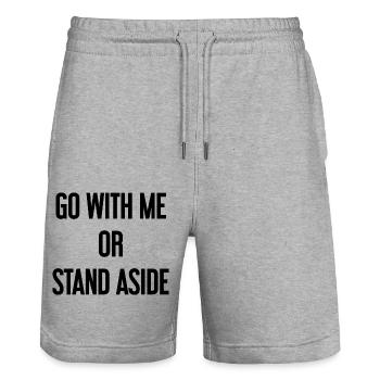 Walk with or aside - Stanley/Stella Trainer Unisex Organic Jogging Shorts - heather grey - Front - Nik (191cm) & Marisol (170cm)