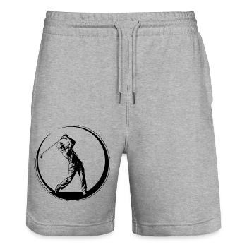 Silhouette Homme Golfeur - Short de jogging bio TRAINER Stanley/Stella unisexe - gris chiné - Devant - Nik (191cm) & Marisol (170cm)
