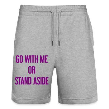 Walk with or aside - Stanley/Stella Trainer Unisex Organic Jogging Shorts - heather grey - Front - Nik (191cm) & Marisol (170cm)