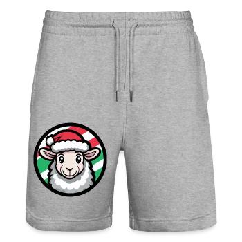 Schaf Weihnachten Tier - Stanley/Stella Unisex Bio Joggingshorts Trainer  - Grau meliert - Vorne - Nik (191cm) & Marisol (170cm)