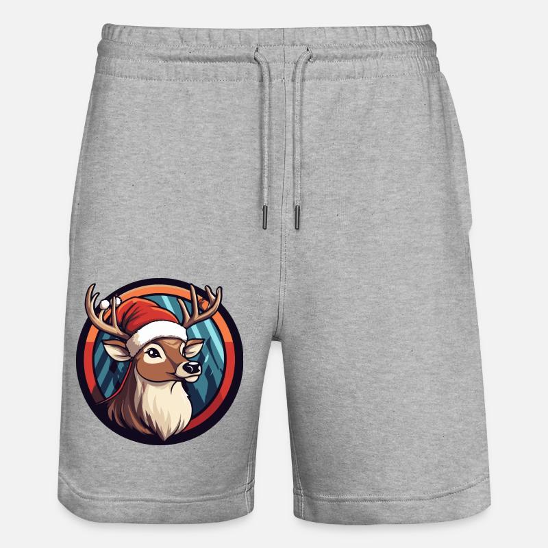 Cerf de Noël - Short de jogging bio TRAINER Stanley/Stella unisexe - gris chiné