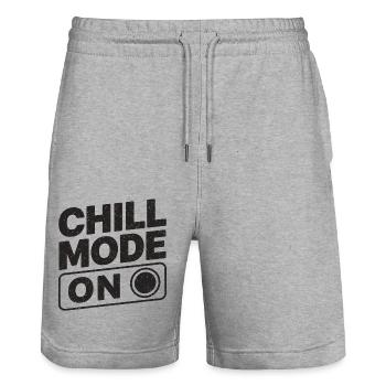 Chill Mode On Relax Relax - Stanley/Stella Trainer Unisex Organic Jogging Shorts - heather grey - Front - Nik (191cm) & Marisol (170cm)