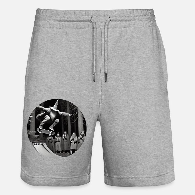 crazy wizard skateboard - Stanley/Stella Unisex Bio Joggingshorts Trainer  - Grau meliert