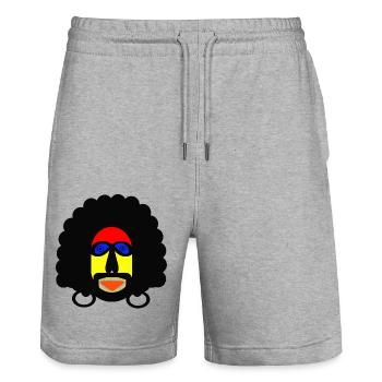 Herr Curly - Stanley/Stella Unisex Bio Joggingshorts Trainer  - Grau meliert - Vorne - Nik (191cm) & Marisol (170cm)