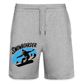 Snowboard Snowboarder Snowboarden Wintersport - Stanley/Stella Unisex Bio Joggingshorts Trainer  - Grau meliert - Vorne - Nik (191cm) & Marisol (170cm)