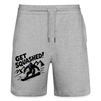 Bigfoot Snowboarder Snowboarden Wintersport - Stanley/Stella Unisex Bio Joggingshorts Trainer  - Grau meliert - Vorne - Nik (191cm) & Marisol (170cm)