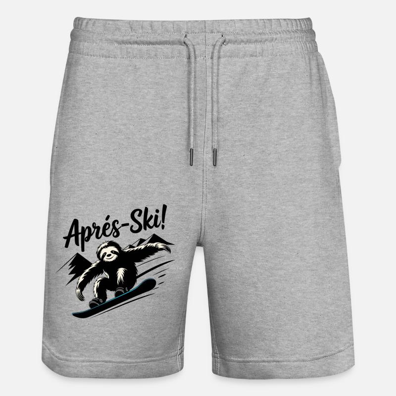 Sloth Sloth Snowboard Après-Ski - Short de jogging bio TRAINER Stanley/Stella unisexe - gris chiné
