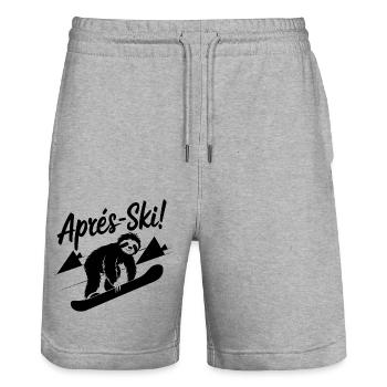 Sloth Sloth Snowboard Après-Ski - Short de jogging bio TRAINER Stanley/Stella unisexe - gris chiné - Devant - Nik (191cm) & Marisol (170cm)