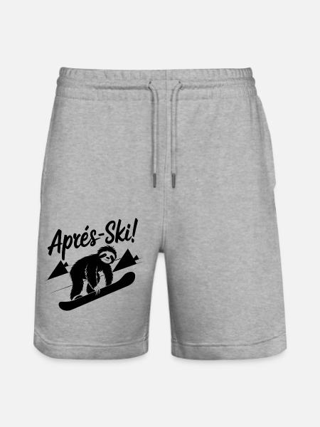 Sloth Sloth Snowboard Après Ski - Stanley/Stella Trainer Unisex Organic Jogging Shorts - heather grey