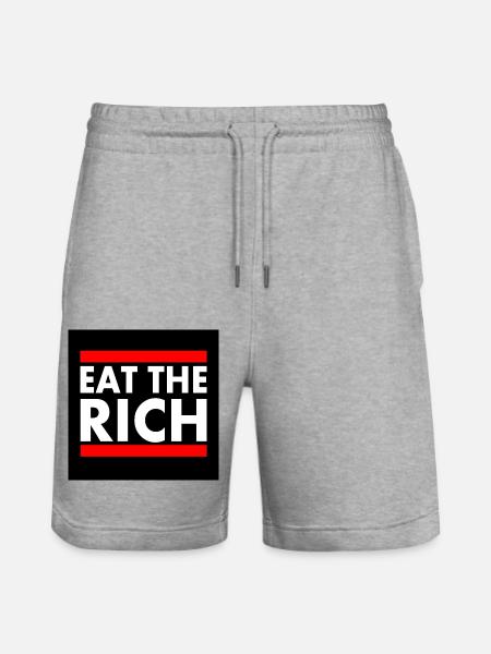 Eat the rich - Stanley/Stella Trainer Unisex Organic Jogging Shorts - heather grey