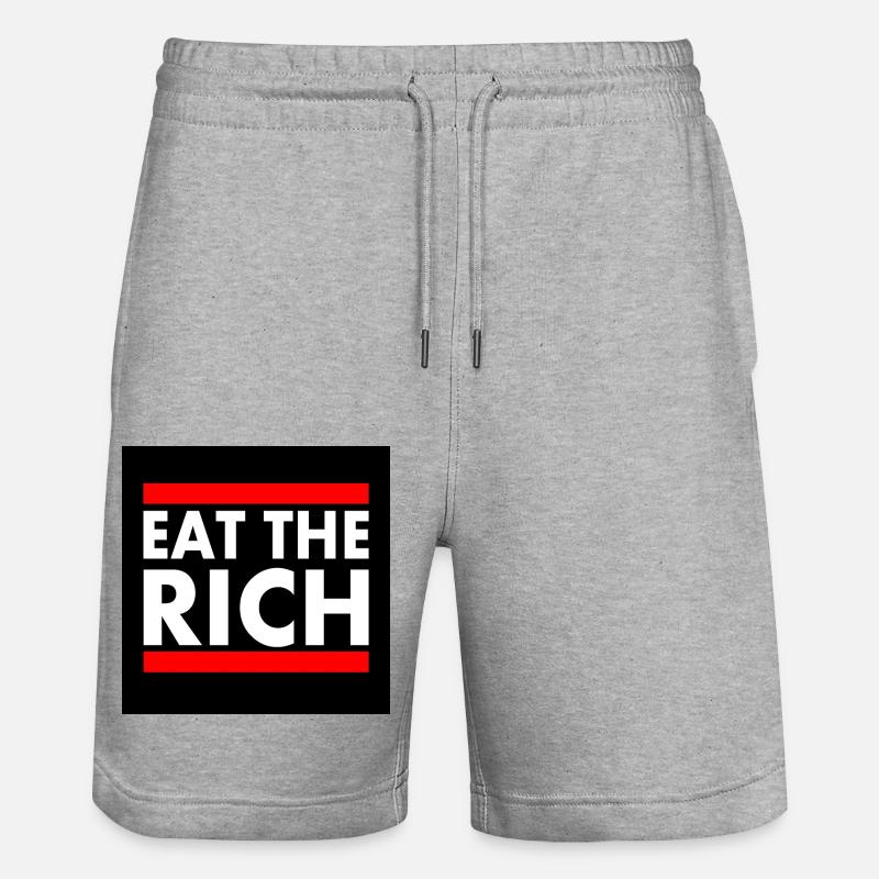 Eat the rich - Stanley/Stella Unisex Bio Joggingshorts Trainer  - Grau meliert