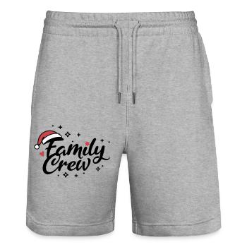 Équipage familial Noël - Short de jogging bio TRAINER Stanley/Stella unisexe - gris chiné - Devant - Nik (191cm) & Marisol (170cm)