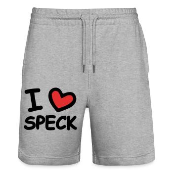 I Love Speck - Stanley/Stella Unisex Bio Joggingshorts Trainer  - Grau meliert - Vorne - Nik (191cm) & Marisol (170cm)