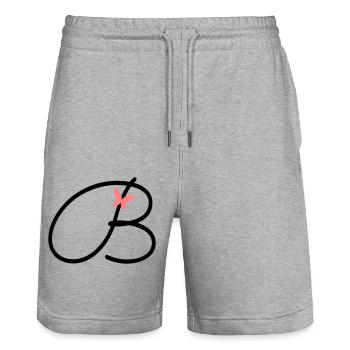 Letter B Initial Letter Butterfly - Stanley/Stella Trainer Unisex Organic Jogging Shorts - heather grey - Front - Nik (191cm) & Marisol (170cm)