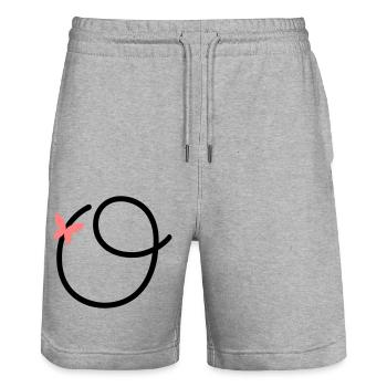 Lettre O Papillon Lettre - Short de jogging bio TRAINER Stanley/Stella unisexe - gris chiné - Devant - Nik (191cm) & Marisol (170cm)