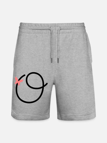 Buchstabe O Schmetterlingsbuchstabe - Stanley/Stella Unisex Bio Joggingshorts Trainer  - Grau meliert