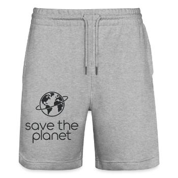 Militants écologistes de Save the Planet Earth - Short de jogging bio TRAINER Stanley/Stella unisexe - gris chiné - Devant - Nik (191cm) & Marisol (170cm)