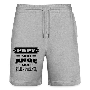 PAPY MON ANGE MON PILIER ETERNEL - Short de jogging bio TRAINER Stanley/Stella unisexe - gris chiné - Devant - Nik (191cm) & Marisol (170cm)