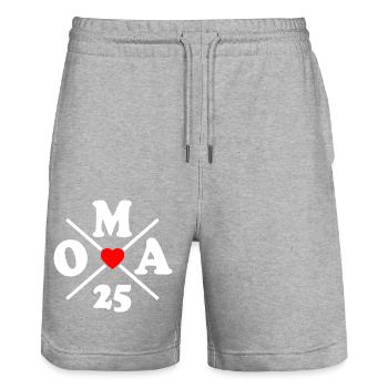 Oma 2025 - Stanley/Stella Unisex Bio Joggingshorts Trainer  - Grau meliert - Vorne - Nik (191cm) & Marisol (170cm)