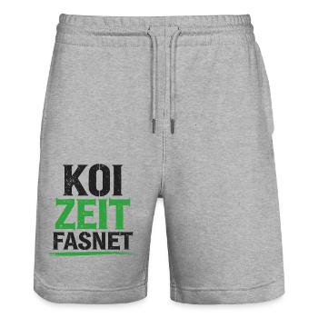 Koi Zeit Fasnet - Carnaval Carnaval - Short de jogging bio TRAINER Stanley/Stella unisexe - gris chiné - Devant - Nik (191cm) & Marisol (170cm)