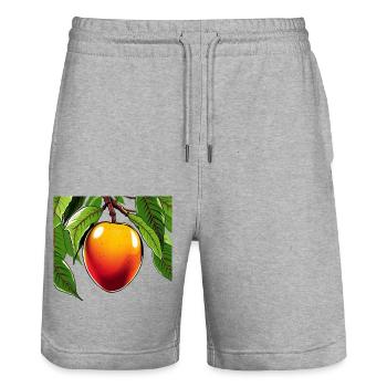 Mango - Stanley/Stella Unisex Bio Joggingshorts Trainer  - Grau meliert - Vorne - Nik (191cm) & Marisol (170cm)
