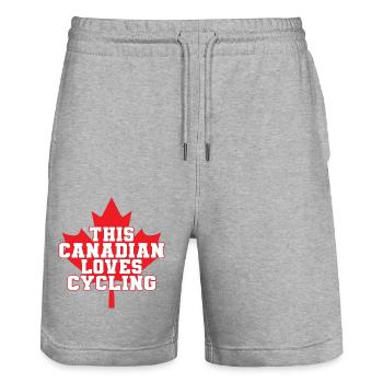 Ce Canadien adore le cyclisme - Short de jogging bio TRAINER Stanley/Stella unisexe - gris chiné - Devant - Nik (191cm) & Marisol (170cm)