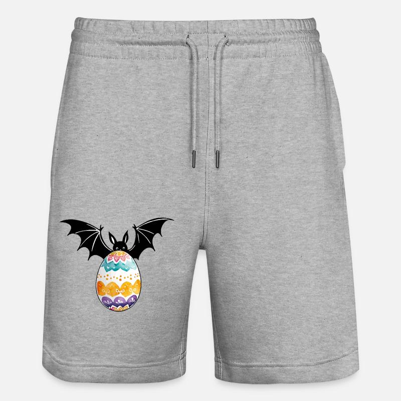 Fledermaus Ostern Wasserfarben - Stanley/Stella Unisex Bio Joggingshorts Trainer  - Grau meliert
