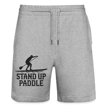 Stand Up Paddle SUP - Stanley/Stella Unisex Bio Joggingshorts Trainer  - Grau meliert - Vorne - Nik (191cm) & Marisol (170cm)