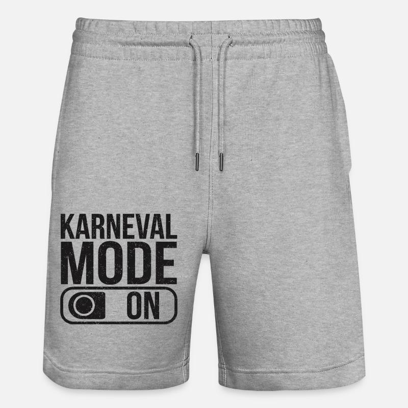 Karneval Mode On Fasching Fasnet - Stanley/Stella Trainer Unisex Organic Jogging Shorts - heather grey