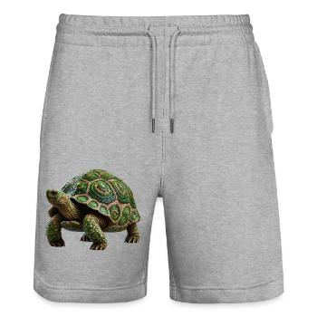 Schildkröte - Stanley/Stella Unisex Bio Joggingshorts Trainer  - Grau meliert - Vorne - Nik (191cm) & Marisol (170cm)
