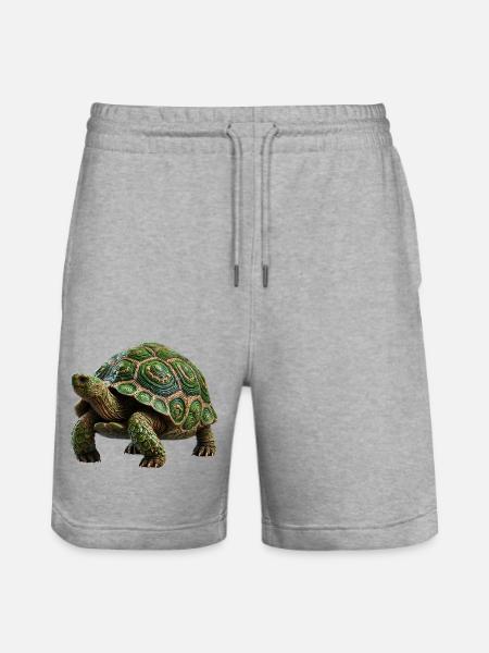 Turtle - Stanley/Stella Trainer Unisex Organic Jogging Shorts - heather grey
