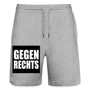 Gegen rechts - Stanley/Stella Unisex Bio Joggingshorts Trainer  - Grau meliert - Vorne - Nik (191cm) & Marisol (170cm)