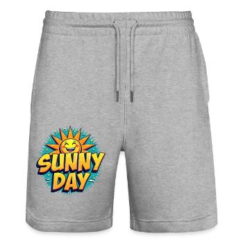 Sunny Day Sonne Sommer Urlaub - Stanley/Stella Unisex Bio Joggingshorts Trainer  - Grau meliert - Vorne - Nik (191cm) & Marisol (170cm)